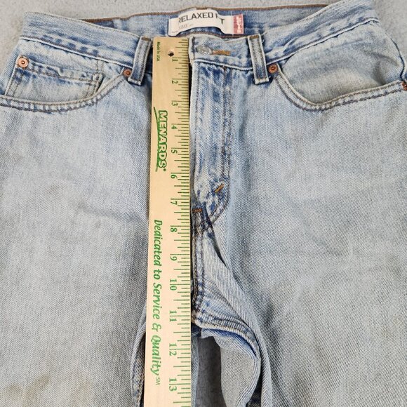 Levi's 550 Relaxed Fit Straight Leg Light Wash Denim Jeans Mens 32x32 Thrashed - Picture 4 of 13